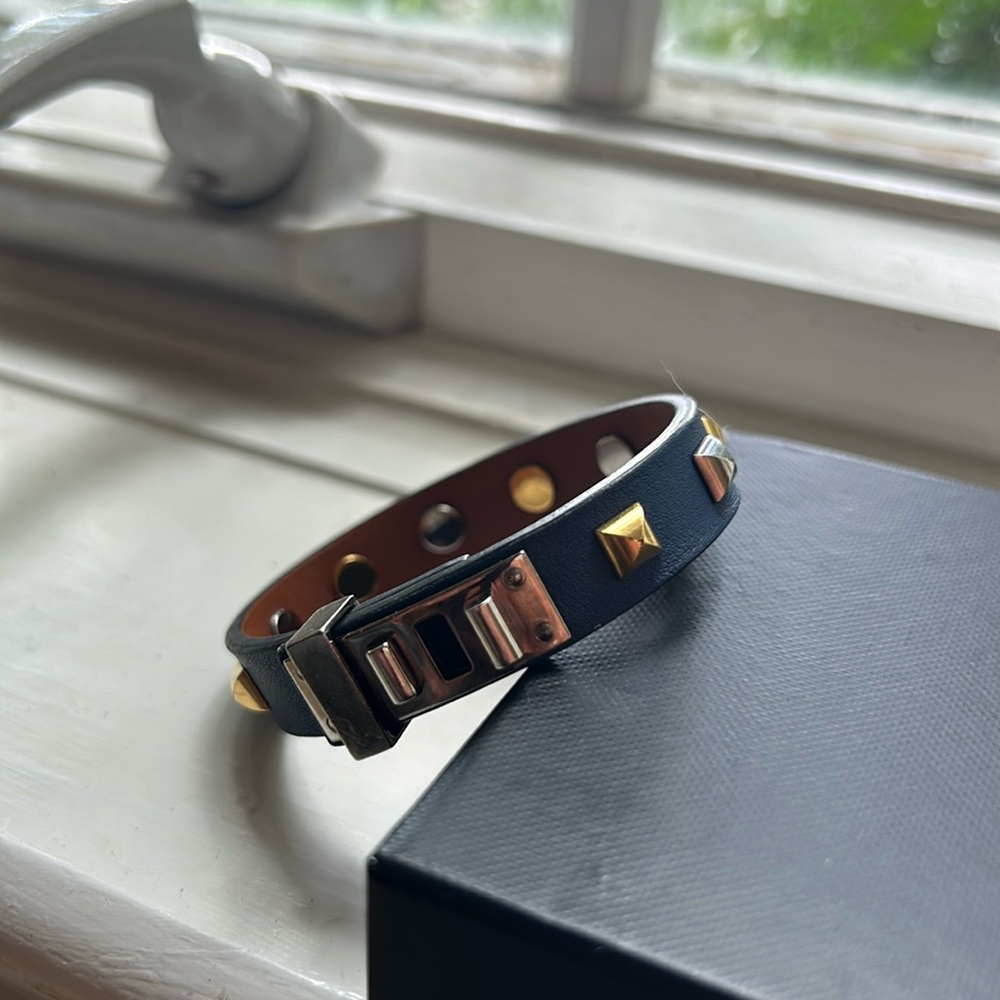 Hermes Leather Dog Clou Stud Bracelet